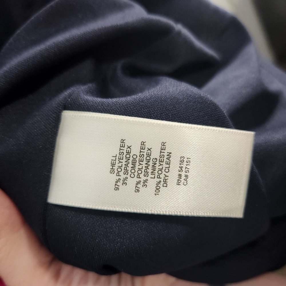 Eliza J bell sleeve fit & flare navy dress textured feminine chic size 8P - Picture 8 of 10